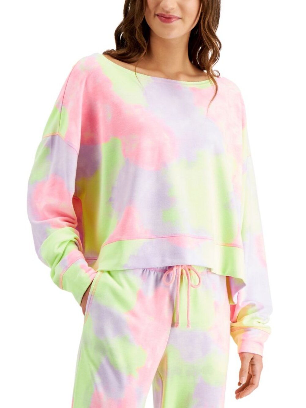 Jenni by Jennifer Moore Womens Sleepwear On Repeat Super Soft Crew Sleep Top